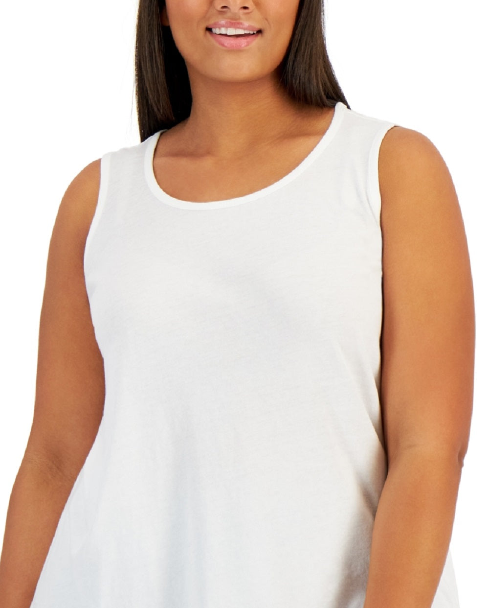 Style & Co Women's Cotton Tank White Size 3X