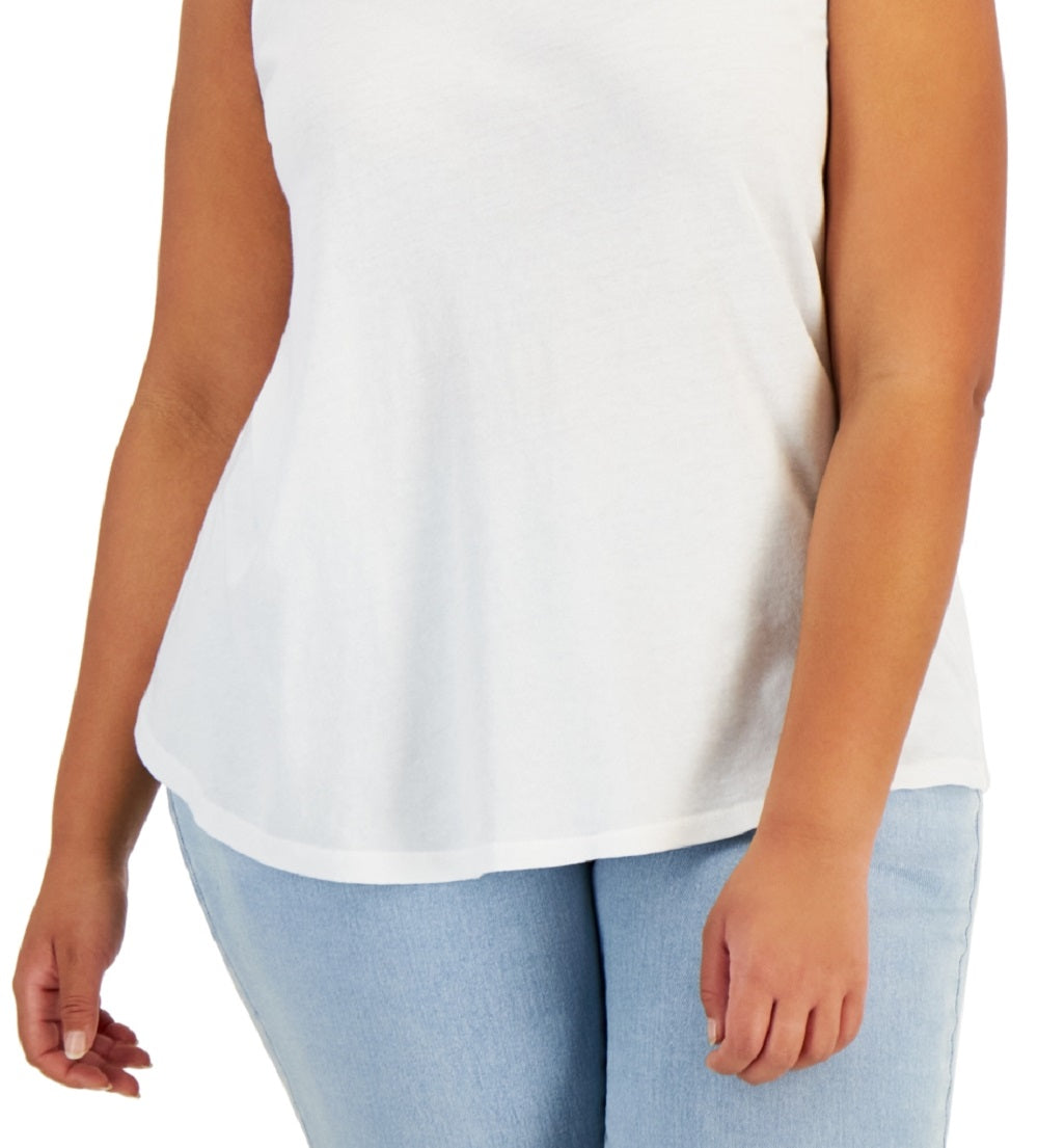 Style & Co Women's Cotton Tank White Size 3X