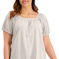 Style & Co Women's Cotton On Off Shoulder Top Beige Size 2X