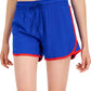 ID Ideology Women's Contrast Trim Shorts Blue Size Medium