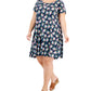 Style & Co Women's Printed Flip Flop Dress Blue Size 0X