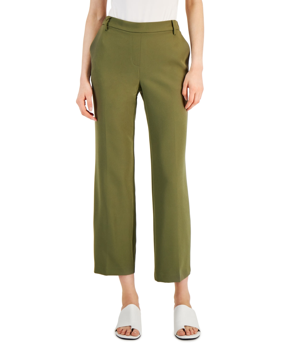 Alfani Women's Pull On Wide Leg Pants Green Size 14