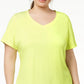 ID Ideology Women's Rapidry V Neck Performance T-Shirt Yellow Size 3X