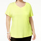 ID Ideology Women's Rapidry V Neck Performance T-Shirt Yellow Size 3X