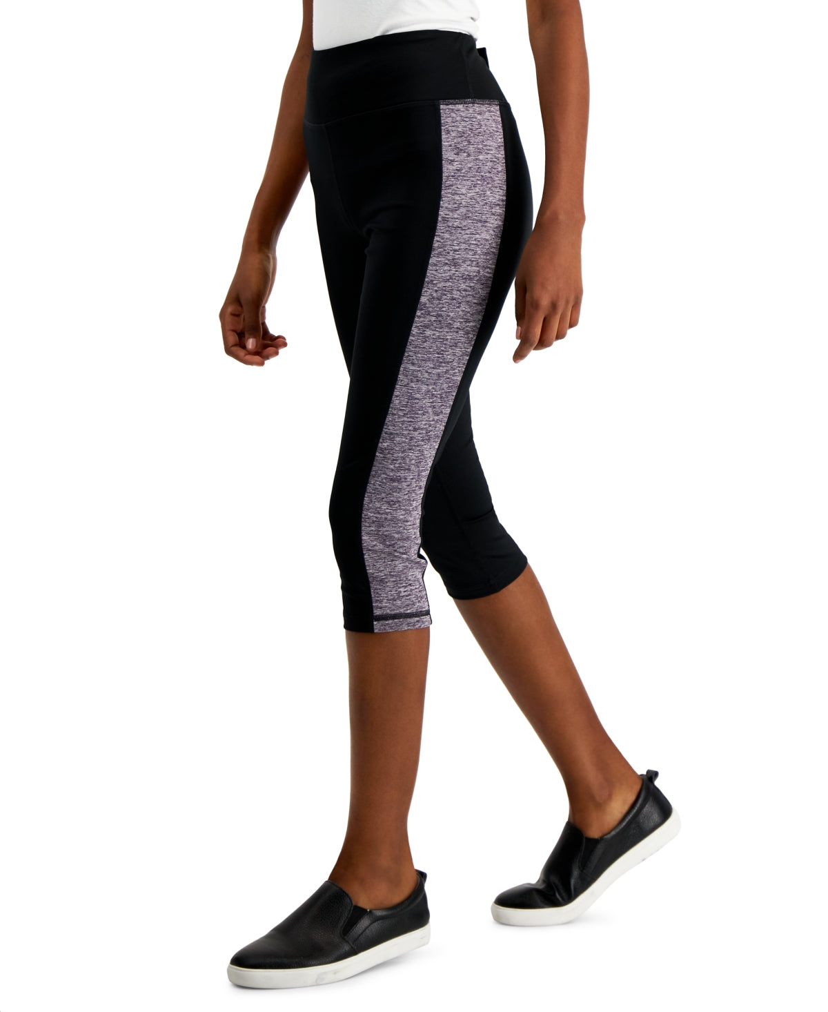 ID Ideology Women's Colorblocked Cropped Leggings Purple Size Petite Medium
