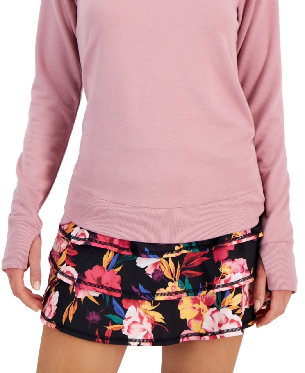 ID Ideology Women's Curved Hem Tunic Top Purple Size Large