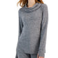 ID Ideology Women's Mushy Knit Cowlneck Top Gray Size X-Large