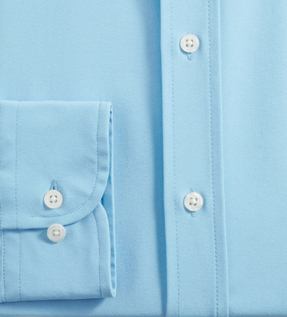 Club Room Men's Regular Fit Traveler Dress Shirt Blue Size 15.5X32X33