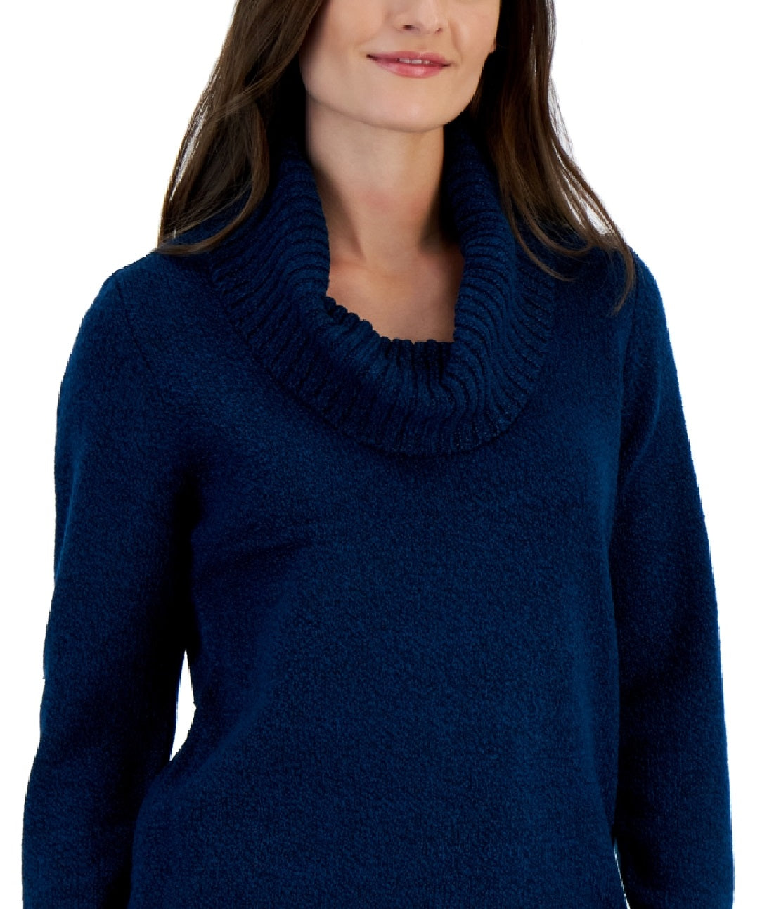 Karen Scott Women's Cowl Neck Tunic Sweater Blue Size Small