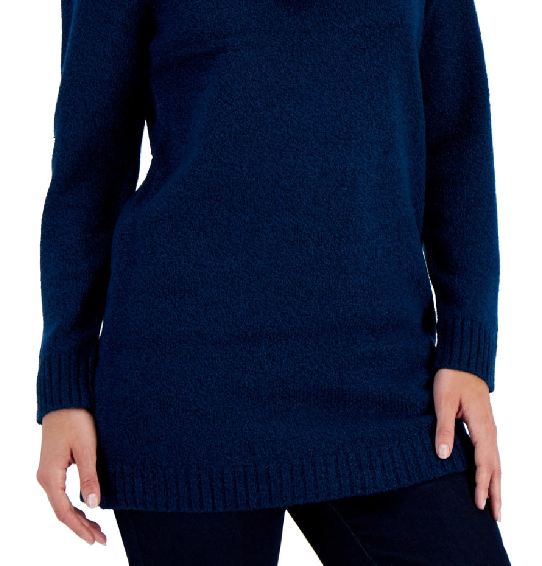 Karen Scott Women's Cowl Neck Tunic Sweater Blue Size Small
