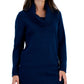 Karen Scott Women's Cowl Neck Tunic Sweater Blue Size Small