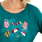 Karen Scott Women's Holiday Beach Top Green Size Large