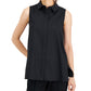 Alfani Women's Poplin Sleeveless Tunic Black Size Small