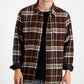 Sun + Stone Men's Randy Flannel Shirt Jacket Brown Size Medium