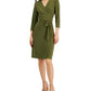 Alfani Women's V Neck Wrap Dress Green Size Medium