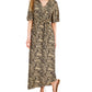 INC International Concepts Women's Zebra Maxi Dress Brown Size Medium