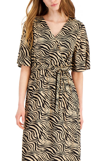 INC International Concepts Women's Zebra Maxi Dress Brown Size Medium