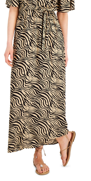 INC International Concepts Women's Zebra Maxi Dress Brown Size Medium