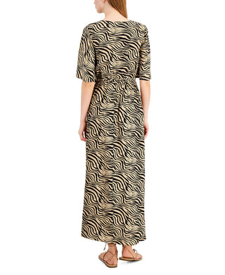 INC International Concepts Women's Zebra Maxi Dress Brown Size XX-Large