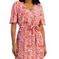 INC International Concepts Women's Printed Surplice Maxi Dress Orange Size Petite Small