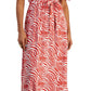 INC International Concepts Women's Printed Surplice Maxi Dress Orange Size Petite Small