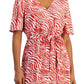 INC International Concepts Women's Printed Surplice Maxi Dress Orange Size Petite Small