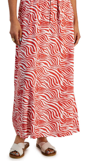 INC International Concepts Women's Printed Surplice Maxi Dress Orange Size Petite Small