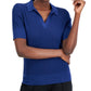 Alfani Women's Pointelle Polo Sweater Blue Size Medium