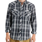 Sun + Stone Men's Remington Regular Fit Plaid Western Shirt Black