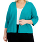 Alfani Women's Open Front Cardigan Blue Size 3X