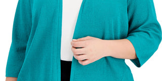 Alfani Women's Open Front Cardigan Blue Size 3X