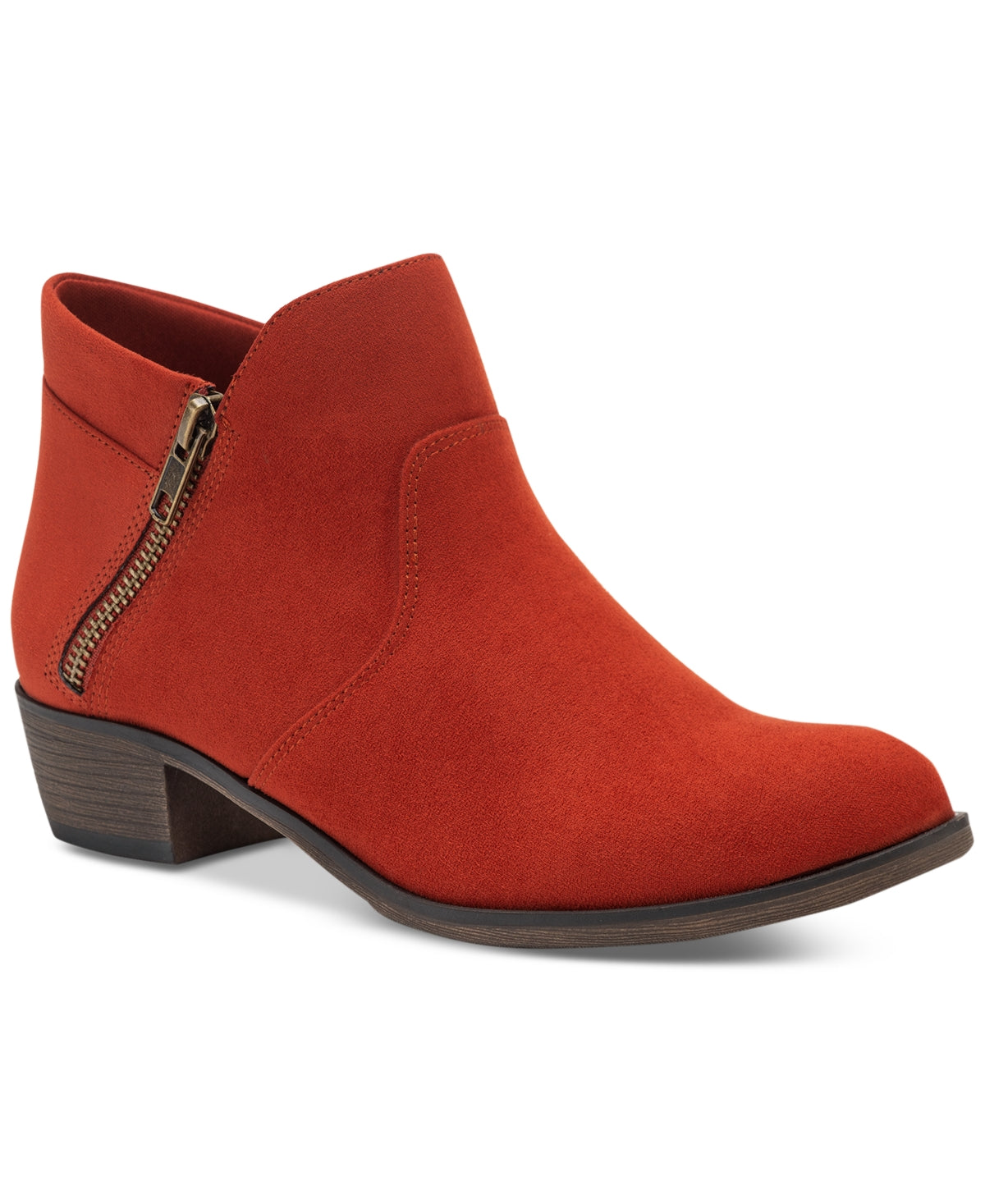 Sun + Stone Women's Abby Double Zip Booties Shoes Red Size 6 M