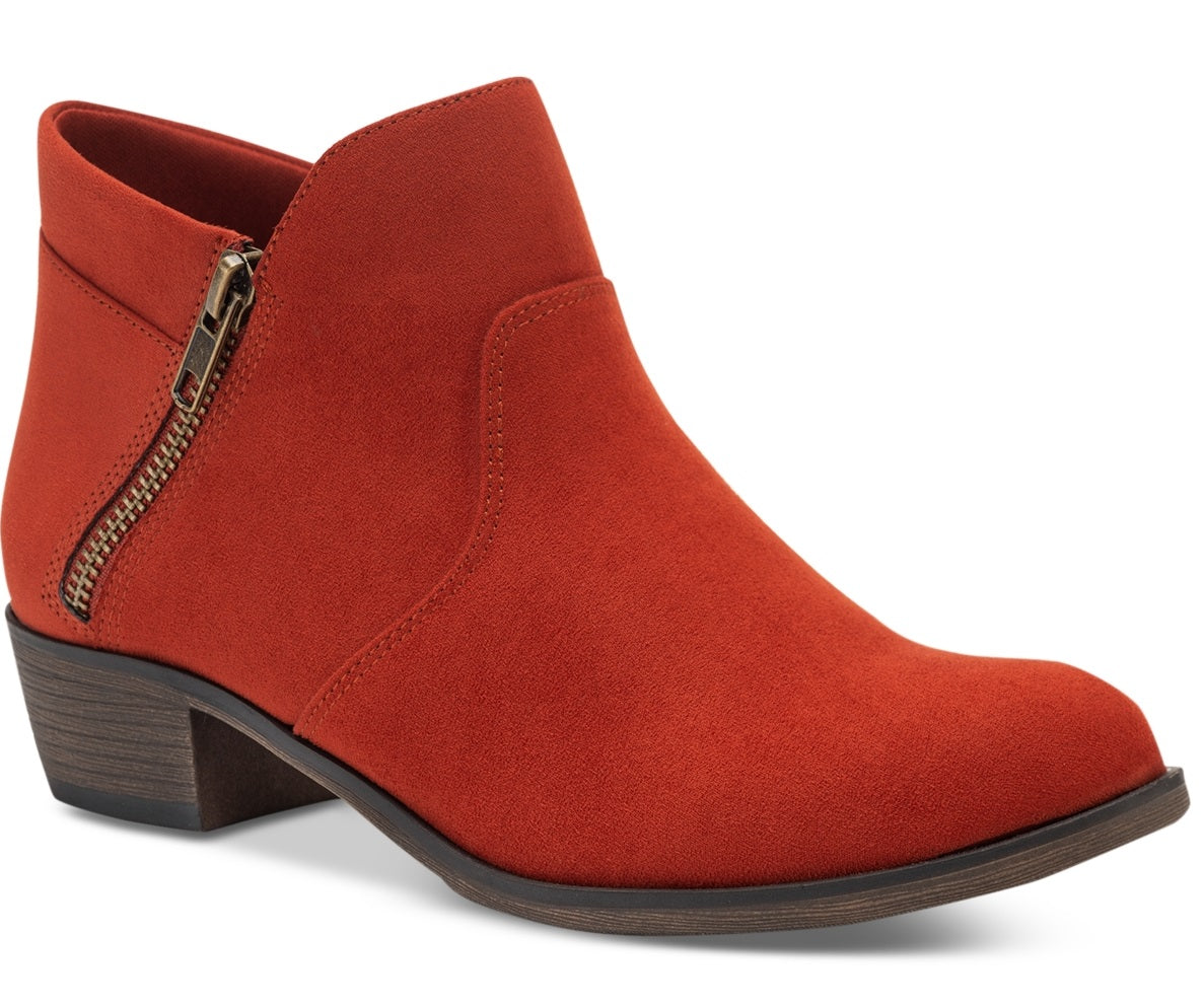 Sun + Stone Women's Abby Double Zip Booties Red Size 7.5 M
