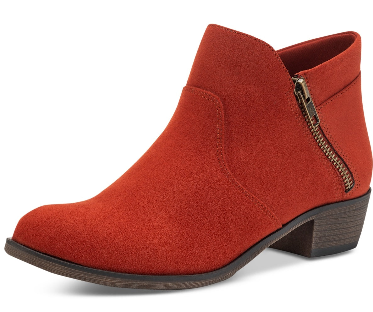 Sun + Stone Women's Abby Double Zip Booties Red Size 7.5 M