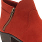 Sun + Stone Women's Abby Double Zip Booties Red Size 7.5 M