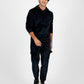 INC International Concepts Men's Regular Fit Ribbed Velour Hoodie Black Size X-Small