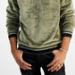 INC International Concepts Men's Regular Fit Ribbed Velour Hoodie Green Size Small