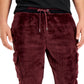 INC International Concepts Men's Regular Fit Ribbed Velour Cargo Joggers Red Size X-Large