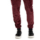 INC International Concepts Men's Regular Fit Ribbed Velour Cargo Joggers Red Size X-Large
