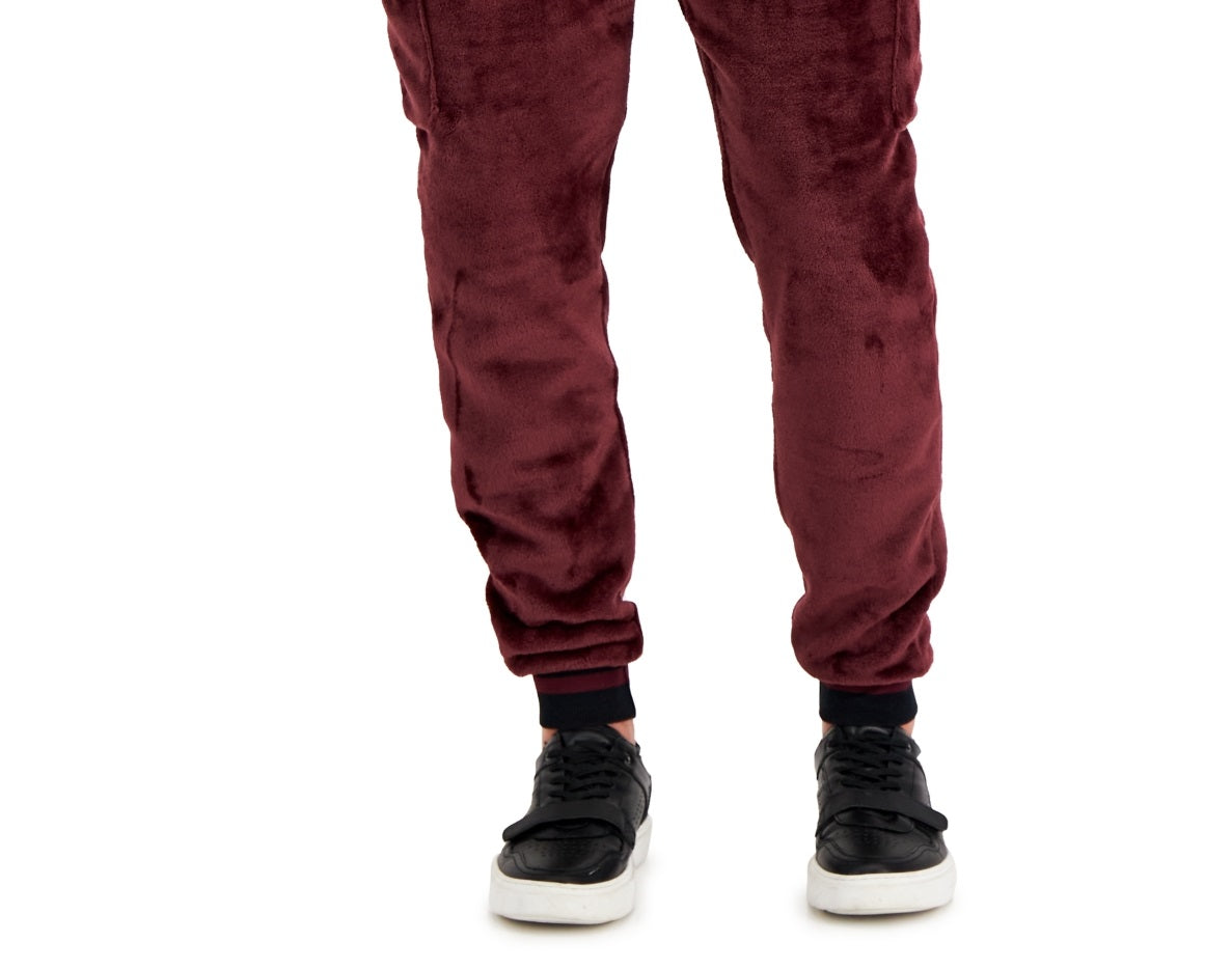 INC International Concepts Men's Regular Fit Ribbed Velour Cargo Joggers Red Size X-Large