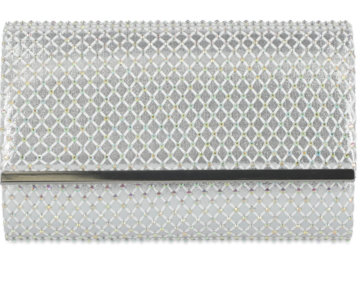 INC International Concepts Women's Caitlin Microstone Clutch Gray Size Regular