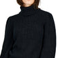INC International Concepts Women's Metallic Flecked Turtleneck Sweater Black Size Medium