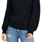 INC International Concepts Women's Metallic Flecked Turtleneck Sweater Black Size Medium