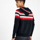 INC International Concepts Men's Cashmere Geo Stripe Hoodie Black Size Large
