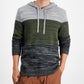 Sun + Stone Men's Colorblocked Hooded Sweater Gray Size Large