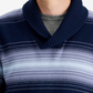 Sun + Stone Men's Deacon Horizontal Striped Shawl Sweater Blue Size Medium