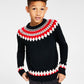 Charter Club Big Boy's Fair Isle Mock Neck Holiday Sweater Black Size Medium