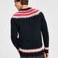 Charter Club Men's Fair Isle Mock Neck Holiday Sweater Black Size X-Large