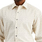Alfani Men's Regular Fit Traveler Stretch Geo Print Dress Shirt Brown Size 32X33