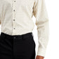 Alfani Men's Regular Fit Traveler Stretch Geo Print Dress Shirt Brown Size 32X33